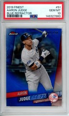 2019 Topps Finest Aaron Judge 51 Blue Refractor 071/150 PSA 10 New York Yankees