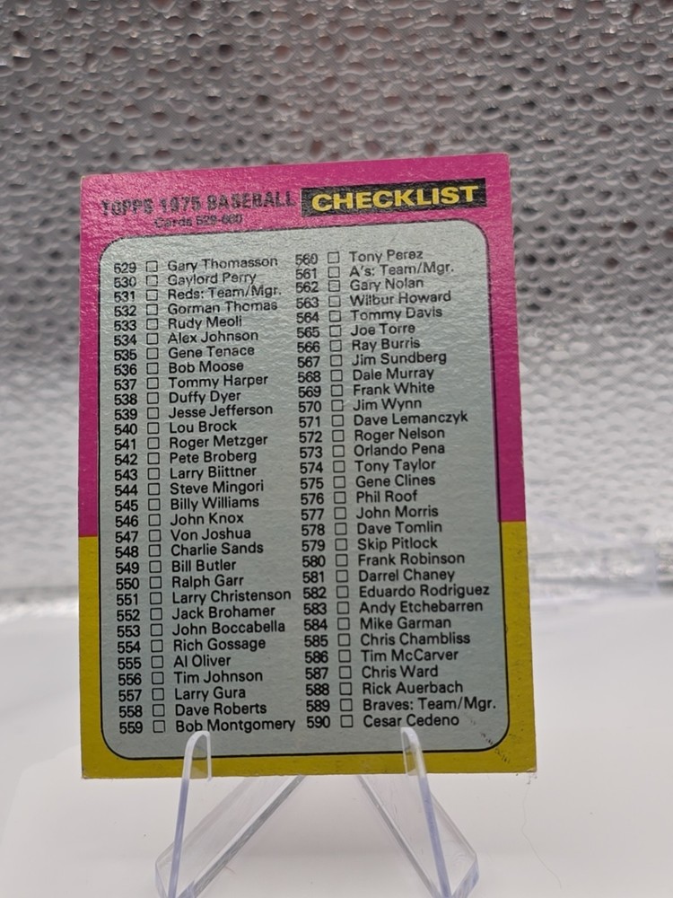 1975 TOPPS BASEBALL MINI #646 CHECKLIST 529-660 Nice Card CENTERED!!