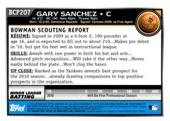 2010 Bowman Chrome #BCP207 Gary Sanchez Prospects Rookie RC
