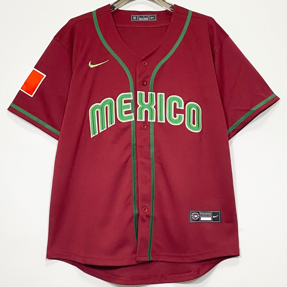 Mexico, Baseball Jersey, Blank, Stitched, Red, S/M/L/XL/2XL/3XL