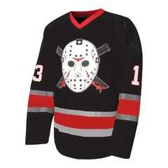 Friday The 13th Jason Voorhees Mask Hockey Jersey Movie Horror Black Size 3XL
