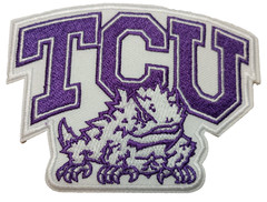 Texas Christian~TCU~Horn Frogs~Embroidered PATCH~3 1/2&Prime; x 2 3/4&Prime;~Iron or Sew On