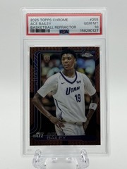 Topps 2025-26 Chrome Ace Bailey #255 Basketball Refractor RC PSA 10 Jazz
