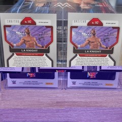 Panini Prizm WWE 2022 LA Knight #142 Purple /149 & Blue /199 2 Card Lot
