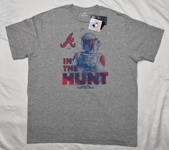 NEW! Fanatics Atlanta Braves Star Wars Boba Fett Shirt (Size XXL) 2XL Gray Grey