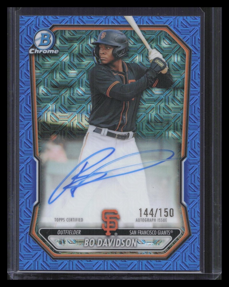 Bo Davidson 2026 Bowman #BMA-BD Chrome Autographs Mojo Blue Refractors #/150