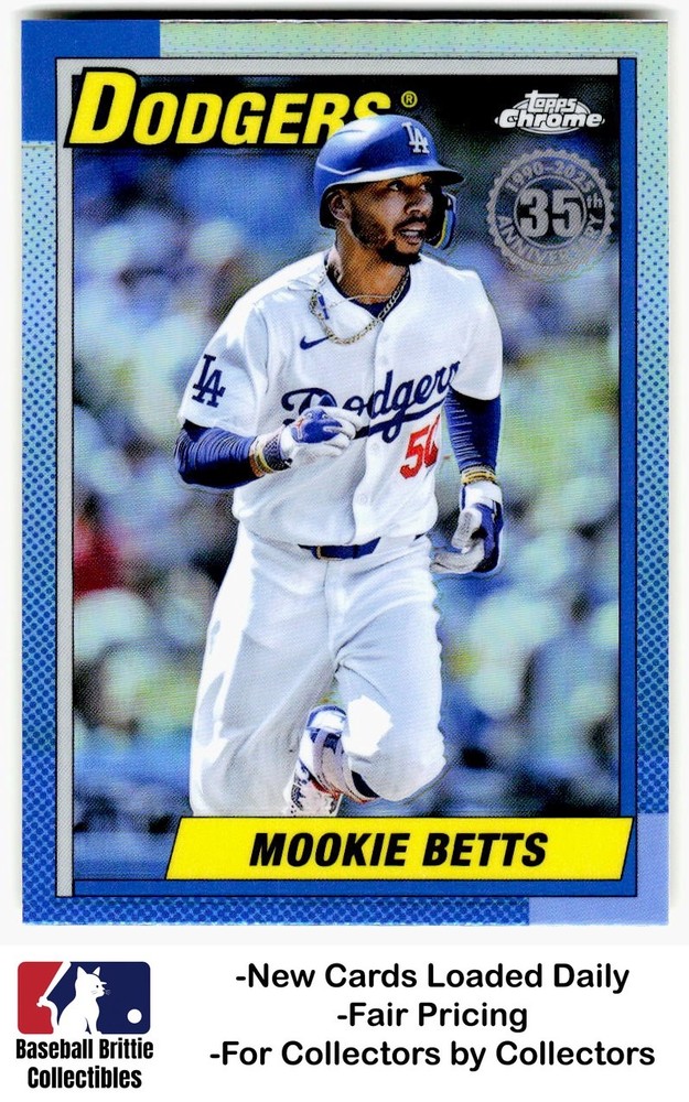 2025 Topps Chrome #90CB-8 Mookie Betts 1990 35th Anniversary Refractor Dodgers