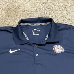 Gonzaga Bulldogs Shirt Polo Mens Medium Navy Blue NCAA Basketball Nike Dri Fit