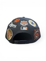 Authentic New Era MLB Detroit Tigers « Patch Around » Snapback Hat Cap | Navy Blue