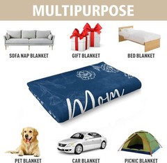Blanket Gifts for Mom, Mom Birthday Gifts, Warm 50 x 60 inch, Blue