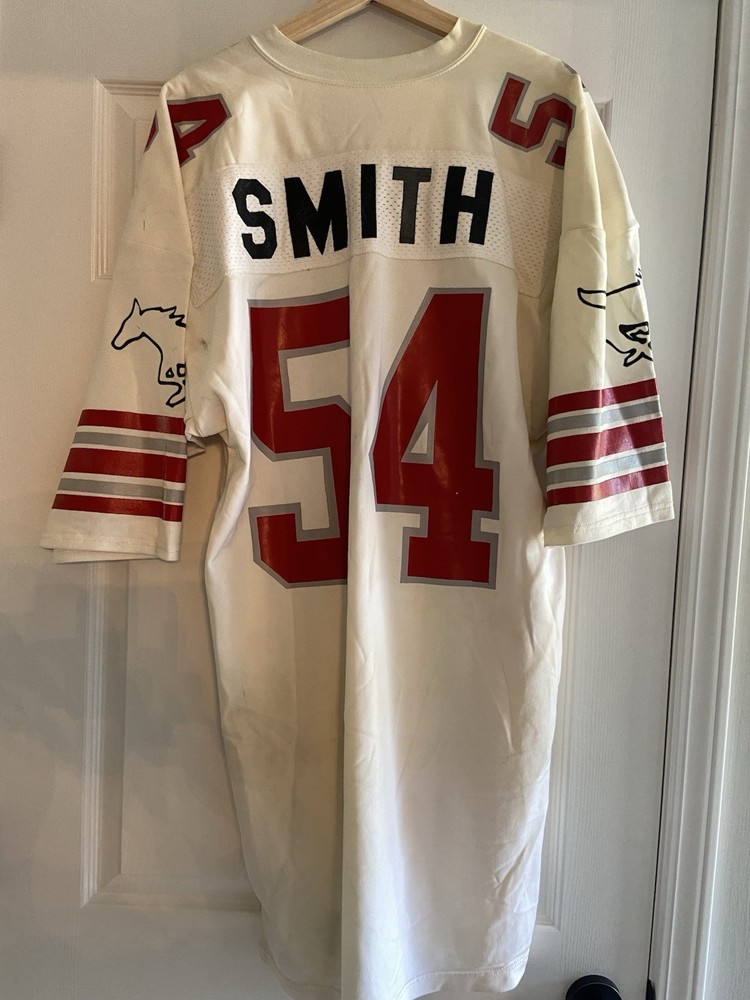 Rob Smith CFL Calgary Stampeders 1987 Russell Cold Weather Game Worn Jersey
