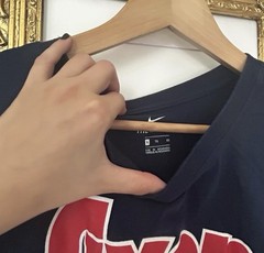 Nike Navy and Red Sixers Embiid Jersey Graphic Tee XL