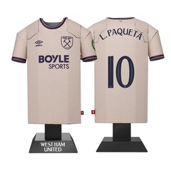 West Ham Metal Football Shirt Personalised Hammers 2025/26 Away Kit Alloy Shirt