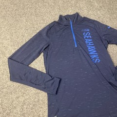 Seattle Seahawks Pullover Mens Medium Blue NFL On Field Dri Fit Quarter Zip Nike