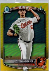 2025 Bowman Draft – Chrome Joseph Dzierwa #BDC-186 Yellow Refractor /75 (RC)