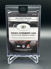 2025 Topps Chrome Black Matthew Golden RC Auto #RAU-MGO Encased Uncirculated