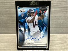 2025 Topps Chrome Black – Jaylin Noel #RAU-JN Blue /150 Rookie Auto Texans