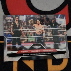 2025 Topps Now WWE #27 The Rock John Cena Travis Scott Shocking Turn Elimination
