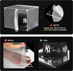 Hat Display Case for Baseball Caps Acrylic Box 8.7X7.9X7.1 in | Baseball Cap Dis