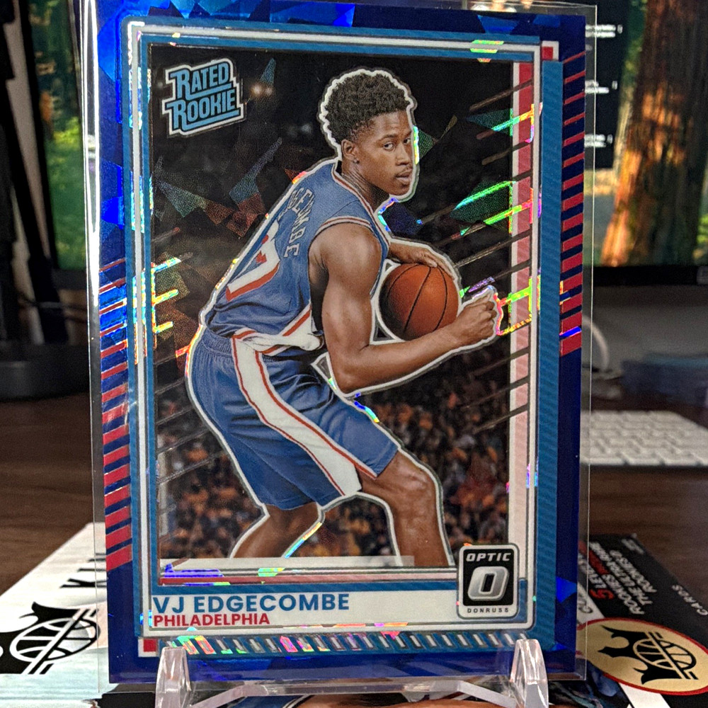 Donruss Optic 2025-26 VJ Edgecombe Rated Rookie Blue Ice Prizm 76ers