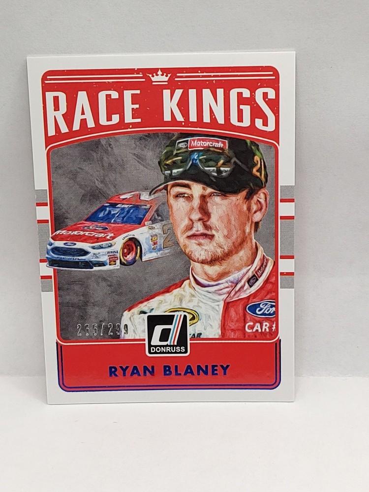 2017 Panini Donruss NASCAR BLUE Foil Race Kings Ryan Blaney 265/299 Racing Card