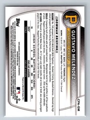 Gustavo Melendez 2025 Bowman Chrome 1st Yellow Refractor Auto /75 #CPA-GM