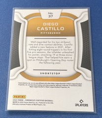 2022 Panini Chronicles Certified #37 Diego Castillo RC Pittsburgh Pirates