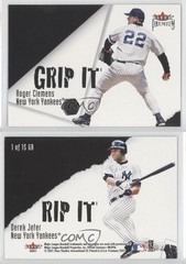 2001 Fleer Premium Grip It and Rip It Derek Jeter Roger Clemens #1GR HOF 0d9