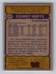 1979 NFL Topps Danny White #429 Dallas Cowboys 79-TFBC