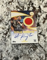 2025 Topps Universe WWE LA Knight Title Marks /99 Ring Worn Relic On Card Auto