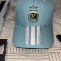 NEW adidas Argentina AFA Soccer Cap & Scarf Argentina Light Blue World Cup Set!!
