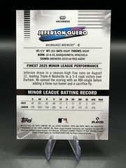 Jefferson Quero Brewers Rookie Green Mini Diamond /99 2026 Topps Finest Baseball