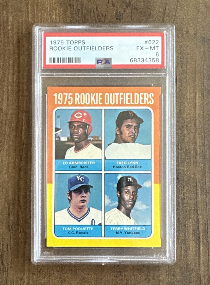 1975 Topps – 1975 Rookie Outfielders Fred Lynn (RC) PSA 6 ~ Centered
