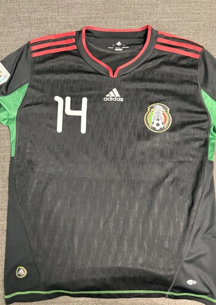 Adidas Mexico 2010 World Cup Away black football shirt size Large Player Version