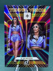 2025 Donruss WNBA #13 A&rsquo;ja Wilson Tunnel Vision Orange Laser #/399