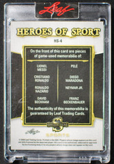 🌟 PELE MESSI MARADONA RONALDO BECKHAM – 2026 Leaf Heroes of Sports 8 Jersey /15