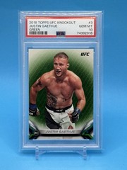 2018 Topps UFC Knockout JUSTIN GAETHJE Green Parallel ROOKIE #30/199 – PSA 10