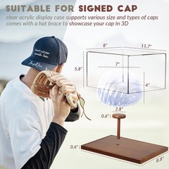 Hat Display Case Clear Acrylic Baseball Cap Display Box Stand UV Protection S…