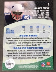 2007 eTopps – Randy Moss #3 Limited Edition 39/749 Uncirculated