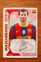 2010 2011 Panini FC Barcelona Javier Mascherano Auto Autografo #77 Mint