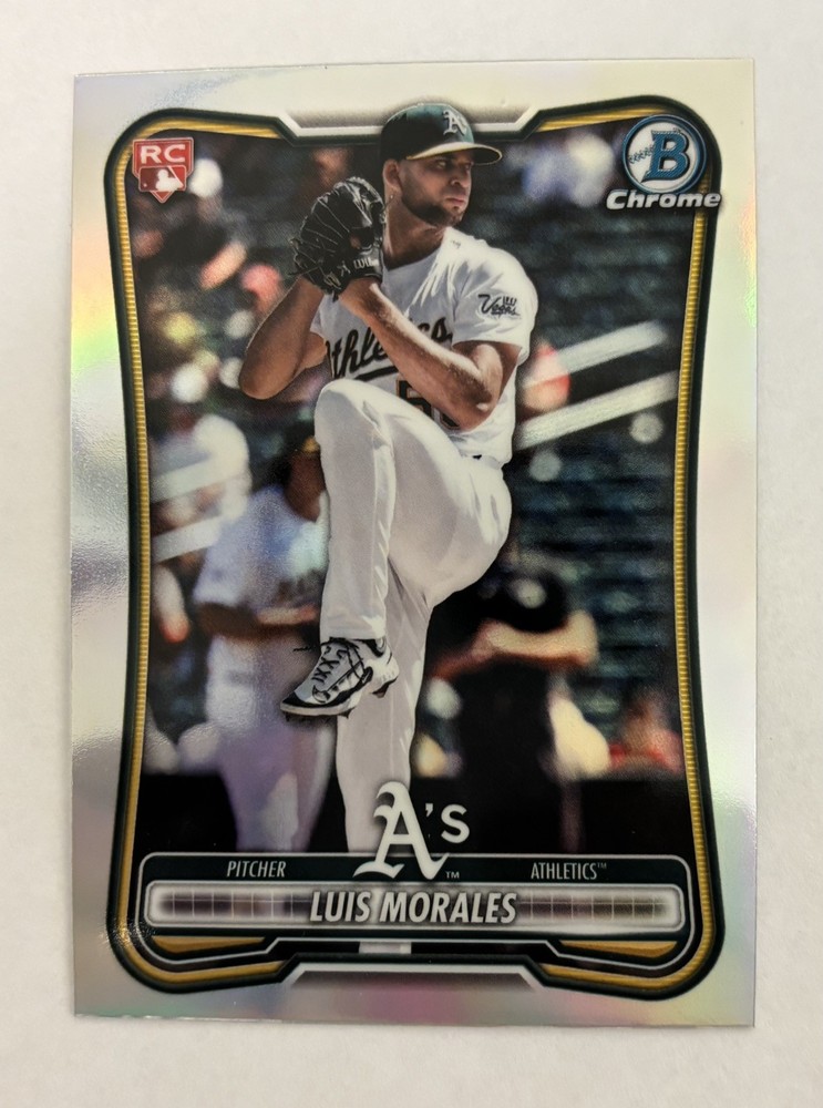 Luis Morales 2026 Bowman Chrome Red Rookie Variation Refractor SP Athletics #49