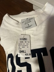 NEW Boston Soft As A Grape white long sleeve women’s small pull on shirt NWT