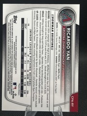 2025 Bowman Chrome Baseball Ricardo Yan 1st Bowman Yellow Refractor Auto /75