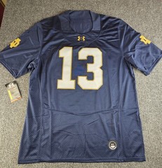 Notre Dame Fighting Irish Mens Medium CJ Carr Blue Stitched Football Jersey NWT