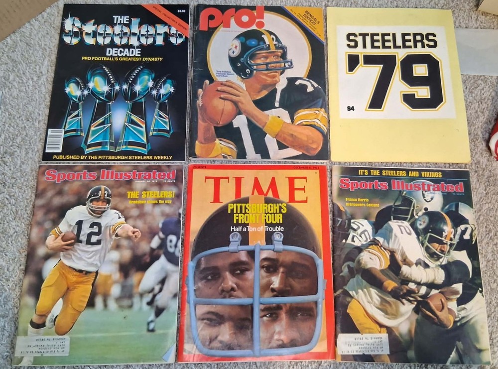 LOT of 6 1970&rsquo;S Pittsburgh Steelers Lot Pro! 1979 Steelers 79 Time SI Decade