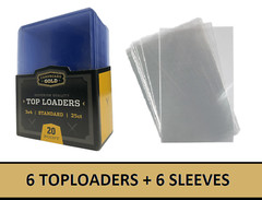 6 CBG Cardboard Gold Rigid Toploaders + 6 Soft Penny Sleeves FREE SHIPPING