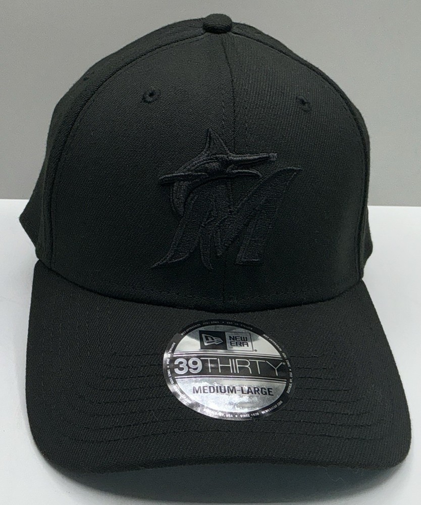 Miami Marlins MLB 39Thirty M/L Blackout Logo Cap Hat $35