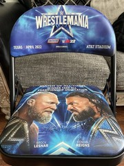 WWE WrestleMania Folding Chair Blue/Black Brock Lesnar vs Roman Reigns