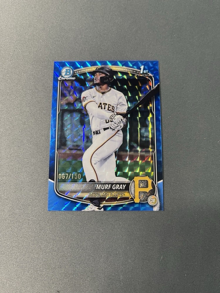 2025 Bowman Chrome Murf Gray Blue Geometric Refractor /150 #BDC-108 Pirates