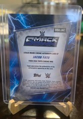 Jacob Fatu 2026 Topps Chrome WWE Blue Brand Green Refractor Auto /99